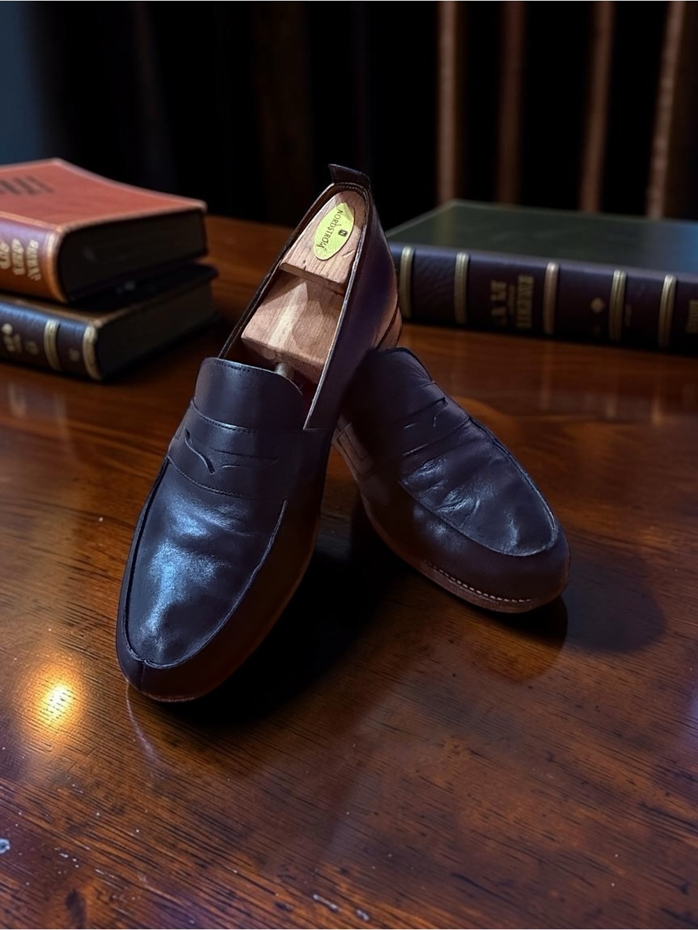 Grenson England 1866 Penny Loafer Mens 10.5E Dark Brown Calf Leather Goodyear We